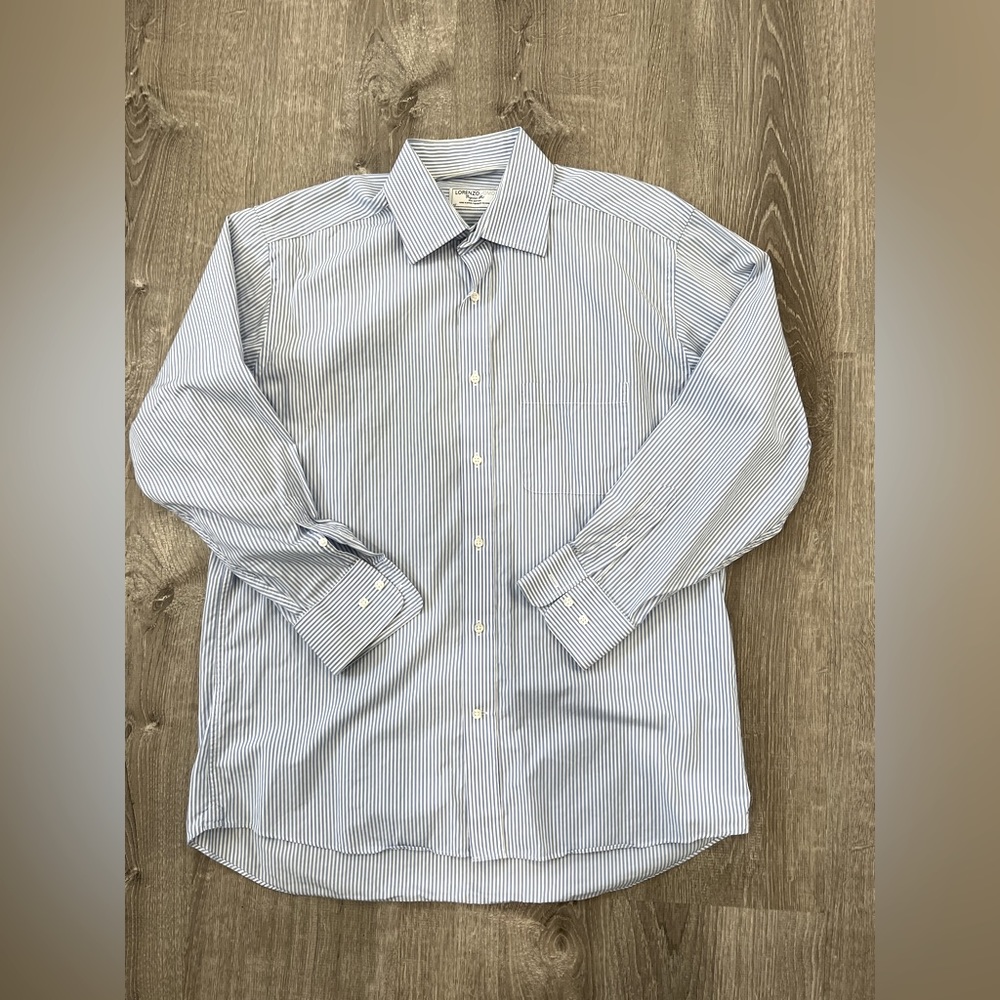 Lorenzo Uomo, Men’s dress shirt in light blue and white strips